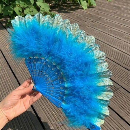 Elegant Fashion Costume Accessories Vintage for Lolita Handmade Party Decor Dance Hand Fan Feather Folding Fan Wedding Gift LAKE BLUE
Elegant Fashion Costume Accessories Vintage for Lolita Handmade Party Decor Dance Hand Fan Feather Folding Fan Wedding Gift LAKE BLUE