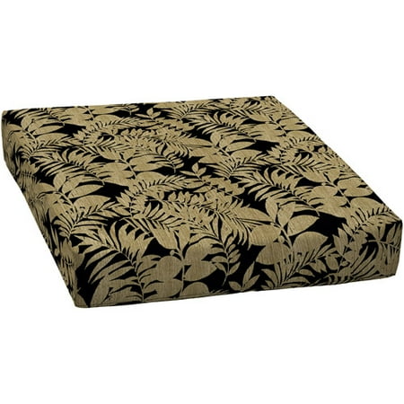 Mainstays Outdoor Deep Seat Seat Cushion, Black and Tan Leaf