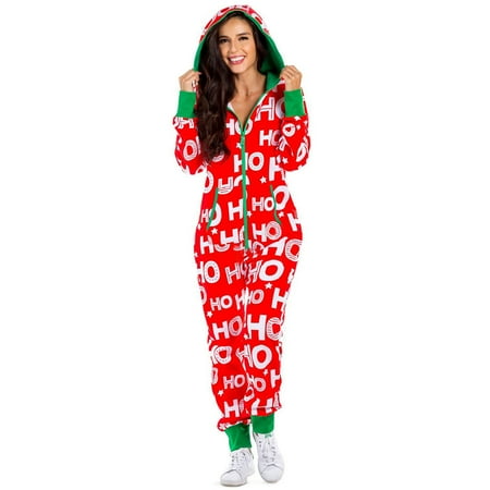 Women s Christmas Hooded Pajamas - Warm Soft and Comfortable Holiday One-Piece Pajamas