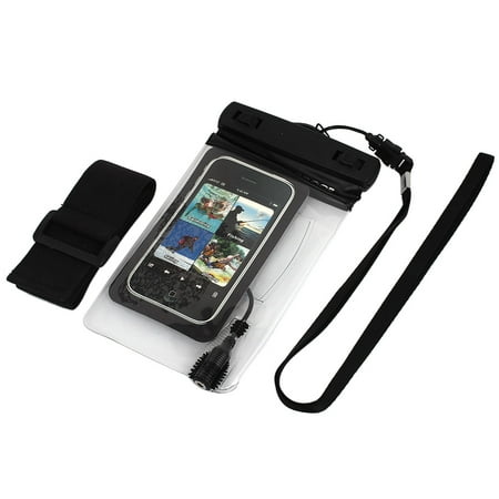 Waterproof Bag Case Holder Protector Black for iPone 4G w Earphone Armband