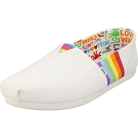 TOMS Women s Alpargata Pride Slip-On White Rainbow 7 M