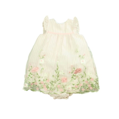 Pre-owned Laura Ashley Girls Pink | White Dress size: 6-9 Months