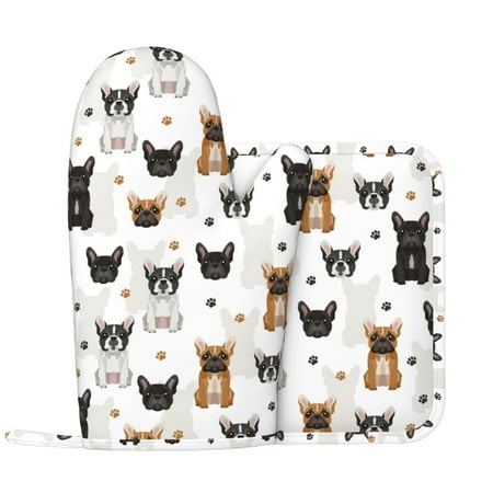 Cute French Bulldog_D Oven Mitts and Pot Holders Sets with 1 Non-Slip Left Silicone Oven Mitts and 1 Heatproof Insulated Hot Pads for Kitchen Use in Cooking Baking Grilling
Cute French Bulldog_D Oven Mitts and Pot Holders Sets with 1 Non-Slip Left Silicone Oven Mitts and 1 Heatproof Insulated Hot Pads for Kitchen Use in Cooking Baking Grilling
