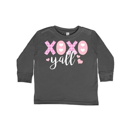 

Inktastic Valentine s Day Hugs and Kisses XOXO Y all Gift Toddler Boy or Toddler Girl Long Sleeve T-Shirt
