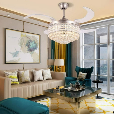 Wuzstar Invisible Crystal Ceiling Fan Lamp Silver Tri-Color LED Ceiling Chandelier Pendant with Remote Control 42 Inch
Wuzstar Invisible Crystal Ceiling Fan Lamp Silver Tri-Color LED Ceiling Chandelier Pendant with Remote Control 42 Inch