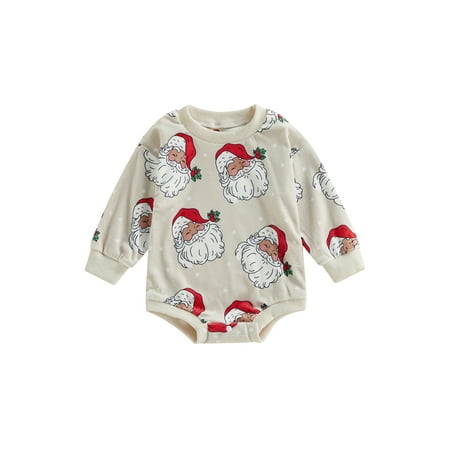 Arvbitana Baby Girls Boys Christmas Rompers Santa Print Round Neck Long Sleeve Sweatshirt Bodysuit Casual Loose Jumpsuit Tops for Newborn 0-24M
Arvbitana Baby Girls Boys Christmas Rompers Santa Print Round Neck Long Sleeve Sweatshirt Bodysuit Casual Loose Jumpsuit Tops for Newborn 0-24M