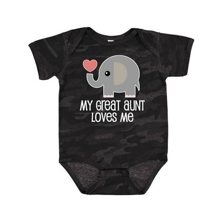 Inktastic Great Aunt Loves Me Elephant Gift Baby Boy or Baby Girl Bodysuit