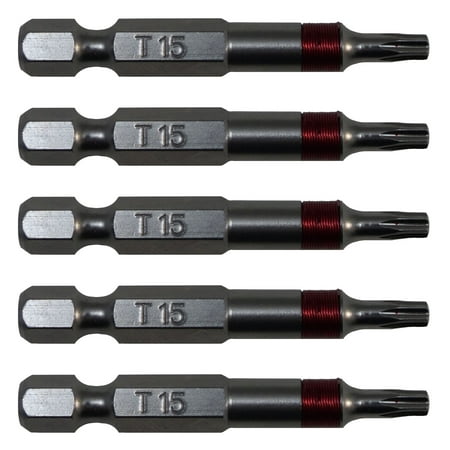 T15 (T-15) Torx/Star Driver Bit - High Quality Color Coded T15 x 2 Torx/Star Drive Quick Change Shank Bit for Screws and Fasteners Requiring T15 (T-15) Size Bits - 5 PACK
T15 (T-15) Torx/Star Driver Bit - High Quality Color Coded T15 x 2 Torx/Star Drive Quick Change Shank Bit for Screws and Fasteners Requiring T15 (T-15) Size Bits - 5 PACK