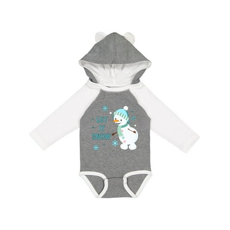 Inktastic Let It Snow Snowman Gift Baby Boy or Baby Girl Long Sleeve Bodysuit