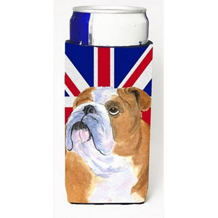 

English Bulldog With English Union Jack British Flag Michelob Ultra bottle sleeves For Slim Cans - 12 Oz.