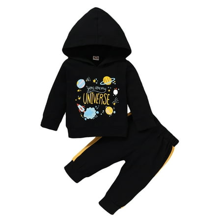 Kucnuzki 9 Months Baby Boy Winter Outfits Pants Sets 12 Months Long Sleeve Planet Prints Hooded Tops Elastic Pants 2PCS Set Black
Kucnuzki 9 Months Baby Boy Winter Outfits Pants Sets 12 Months Long Sleeve Planet Prints Hooded Tops Elastic Pants 2PCS Set Black