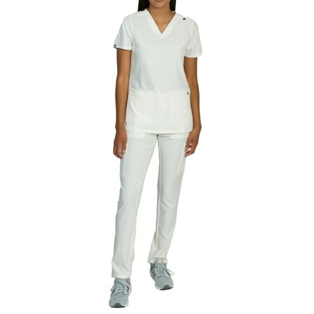 Medgear Skye Women s Stretch Scrub Set 5-Pocket Top and Straight Leg Pants