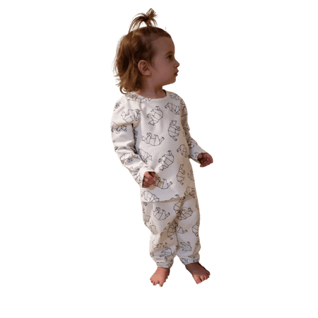 Ojo Kids 2 Piece Pajama Set Variety (White 4-5 t)