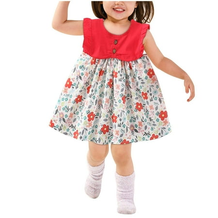 VERUGU Toddler Dress Toddler Kids Baby Girls Summer Floral Print Dress+Hat Two-piece Suit Princess Dress Red
VERUGU Toddler Dress Toddler Kids Baby Girls Summer Floral Print Dress+Hat Two-piece Suit Princess Dress Red