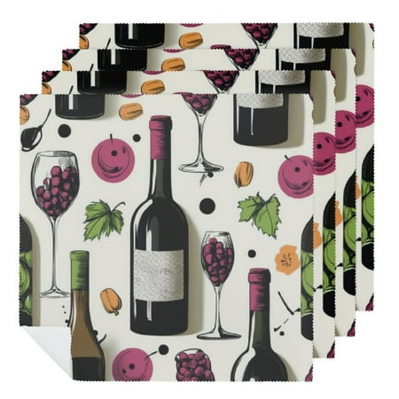 FUMJ Wine Bottles Glasses Pattern Cloth Napkins for Farmhouse Party Dining Table Decor Reusable Machine Washable Fabric for Events Kitchen Use 6 PCS
FUMJ Wine Bottles Glasses Pattern Cloth Napkins for Farmhouse Party Dining Table Decor Reusable Machine Washable Fabric for Events Kitchen Use 6 PCS