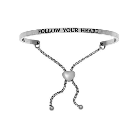 Intuition Stainless Steel follow Your Heart Adjustable Friendship Bracelet