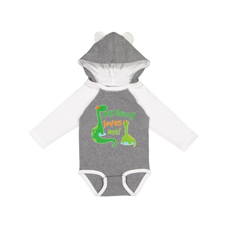 Inktastic My Nanny Loves Me Grandson Gift Gift Baby Boy Long Sleeve Bodysuit