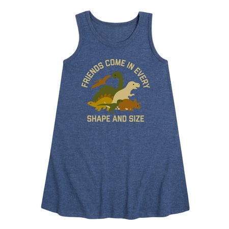 Instant Message - Dinosaur - Friends Come in Every Shape & Size - Toddler & Youth Girls A-line Dress
Instant Message - Dinosaur - Friends Come in Every Shape & Size - Toddler & Youth Girls A-line Dress