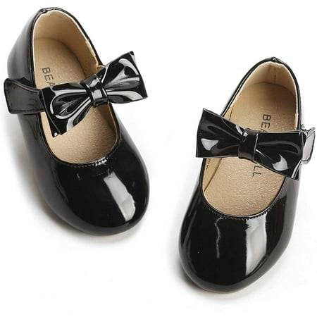 QWZNDZGR Toddler Flower Girl Dress Shoes - Girl Ballet Flats Party School Shoes Wedding