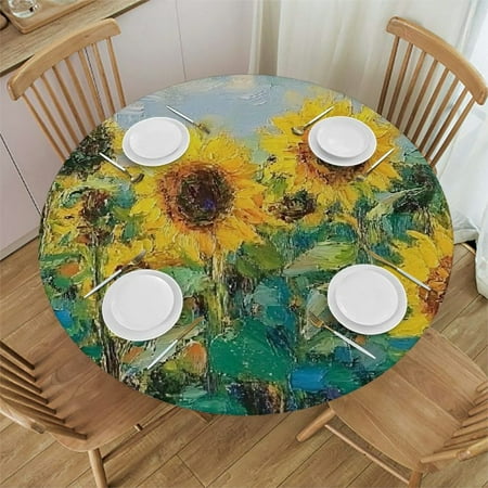 Palnkart Sunflowers Sky Impressionism Round Tablecloth Stain-Resistant Washable for Indoor Outdoor Parties Weddings - Ideal for Home Kitchen Holiday Dinner - Waterproof Fabric 54 -58
Palnkart Sunflowers Sky Impressionism Round Tablecloth Stain-Resistant Washable for Indoor Outdoor Parties Weddings - Ideal for Home Kitchen Holiday Dinner - Waterproof Fabric 54 -58