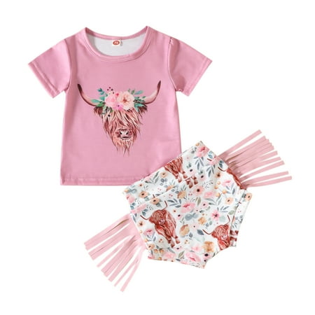 Follure Toddler Girls Short Sleeve Cartoon Cow Printed T Shirt Pullover Tops Tassels Shorts Outfits Headband Gift Set Girls Fall Outfits Size 14
Follure Toddler Girls Short Sleeve Cartoon Cow Printed T Shirt Pullover Tops Tassels Shorts Outfits Headband Gift Set Girls Fall Outfits Size 14