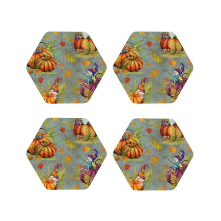 Matuu Gnomes With Pumpkins for Cup Coasters Set of 4 Leather Coasters Desk Coasters for Office Measures 4” x 4”-Hexagon
Matuu Gnomes With Pumpkins for Cup Coasters Set of 4 Leather Coasters Desk Coasters for Office Measures 4” x 4”-Hexagon