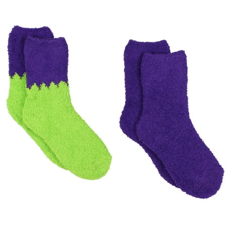 Marvel Comics Avengers Hulk Womens 2 pack Cozy Socks (Teen/Adult)