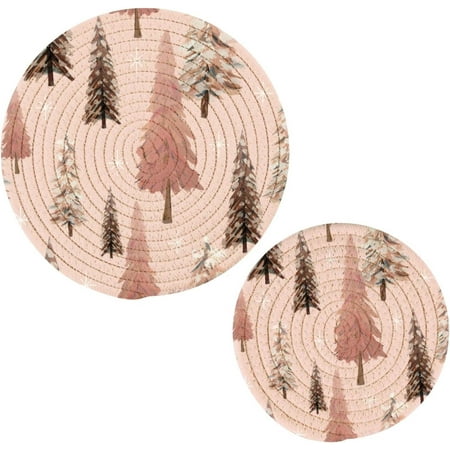 Hyjoy Pine Trees Trivets Pot Holders 2 Pack Hot Pads Table Mats Placemats Set for Cooking and Baking Cotton Braided Hot Pads 7in+9in
Hyjoy Pine Trees Trivets Pot Holders 2 Pack Hot Pads Table Mats Placemats Set for Cooking and Baking Cotton Braided Hot Pads 7in+9in
