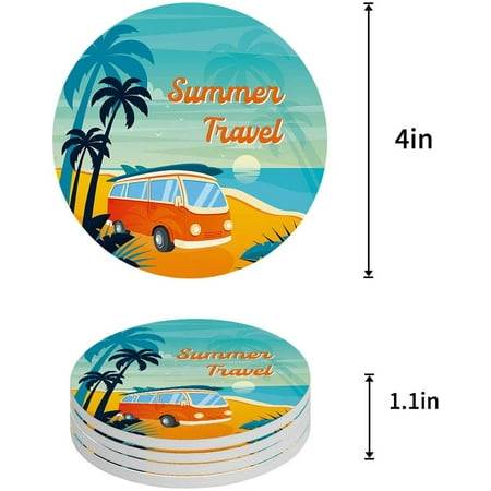 ZHANZZK Retro Tour Bus on Sandbeach with Palm Trees Set of 4 Round Coaster for Drinks Absorbent Ceramic Stone Coasters Cup Mat with Cork Base for Home Kitchen Room Coffee Table Bar Decor
ZHANZZK Retro Tour Bus on Sandbeach with Palm Trees Set of 4 Round Coaster for Drinks Absorbent Ceramic Stone Coasters Cup Mat with Cork Base for Home Kitchen Room Coffee Table Bar Decor