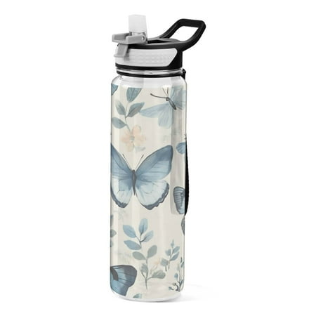Sports Water Bottle 1000ML Tritan Food Grade Clear Water Bottle Fitness Outdoor Sports BikeBig Blue Butterfly Seamless 
Sports Water Bottle 1000ML Tritan Food Grade Clear Water Bottle Fitness Outdoor Sports BikeBig Blue Butterfly Seamless