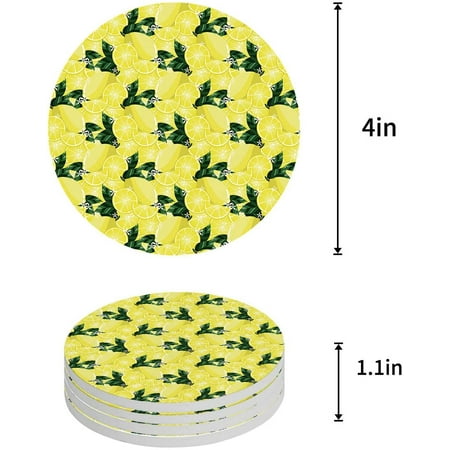 FMSHPON Lemon Set of 4 Round Coaster for Drinks Absorbent Ceramic Stone Coasters Cup Mat with Cork Base for Home Kitchen Room Coffee Table Bar Decor
FMSHPON Lemon Set of 4 Round Coaster for Drinks Absorbent Ceramic Stone Coasters Cup Mat with Cork Base for Home Kitchen Room Coffee Table Bar Decor