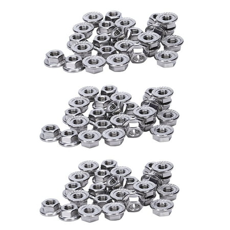 75 Pcs 304 Stainless Steel Serrated Flange Metric Hex Lock Nuts M6