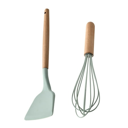 2 pcs Silicone Utensil set Non-Stick Heat Resistant Utensils set Food Grade Silicone BPA free - Spatula + egg beater (water green)
2 pcs Silicone Utensil set Non-Stick Heat Resistant Utensils set Food Grade Silicone BPA free - Spatula + egg beater (water green)
