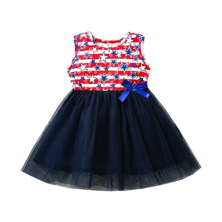 Genuiskids Toddler Girl Dress 4th of July Flag Printed Bow Knot Chiffon Patchwork Princess Dress Baby Girl Summer Outfits
Genuiskids Toddler Girl Dress 4th of July Flag Printed Bow Knot Chiffon Patchwork Princess Dress Baby Girl Summer Outfits