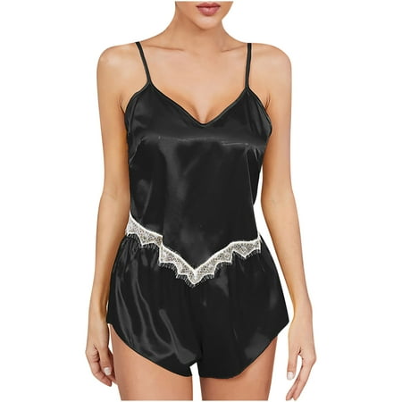 Womens 2 Sets Satin Pajama Set Sleeveless Crop Cami Lingerie and Elastic Waist Shorts Sleepwear Lounge Pjs Set Nightwear Womens Clothes
Womens 2 Sets Satin Pajama Set Sleeveless Crop Cami Lingerie and Elastic Waist Shorts Sleepwear Lounge Pjs Set Nightwear Womens Clothes
