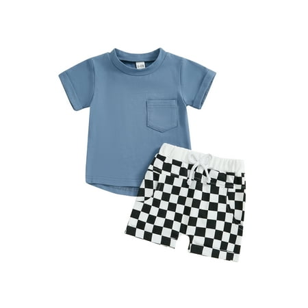 Bangyeer Toddler Baby Boy Summer Outfits Short Sleeve T-shirt Checkered Shorts 2 Pcs Clothes Set
Bangyeer Toddler Baby Boy Summer Outfits Short Sleeve T-shirt Checkered Shorts 2 Pcs Clothes Set