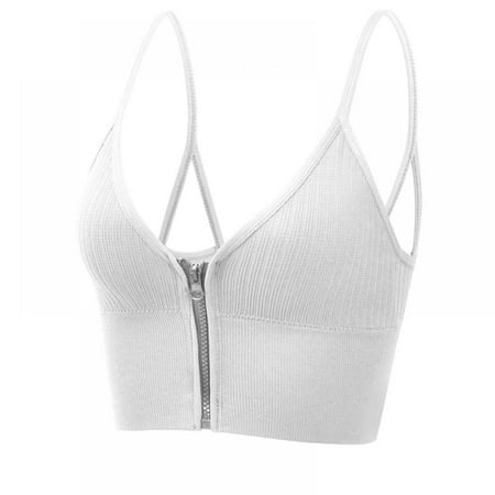 Women s Sports Bra Front Zip Yoga Bra Ribbed Cropped Top Athletic Workout Tank with Removable Pads
Women s Sports Bra Front Zip Yoga Bra Ribbed Cropped Top Athletic Workout Tank with Removable Pads