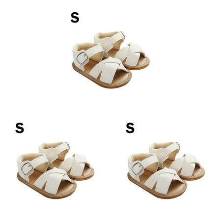 3pcs 1 Pair Baby Walking Sandals Newborn Babies Girls Non-slip Open Toe Design Sandals Leather Shoes White S
3pcs 1 Pair Baby Walking Sandals Newborn Babies Girls Non-slip Open Toe Design Sandals Leather Shoes White S