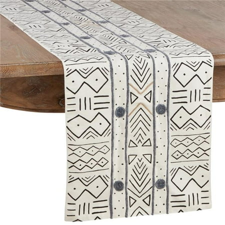 Saro Lifestyle 662.W1690B Mud Cloth Table Runner