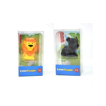 Bundle of 2 |Fisher-Price Little People Single Animal (Lion + Leopard)