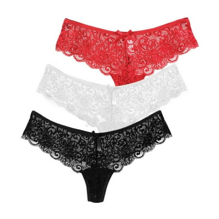 3-Pack Women Low-waist Lace Thongs See-through T-back Briefs Breathable Embroidery Floral Panties
3-Pack Women Low-waist Lace Thongs See-through T-back Briefs Breathable Embroidery Floral Panties