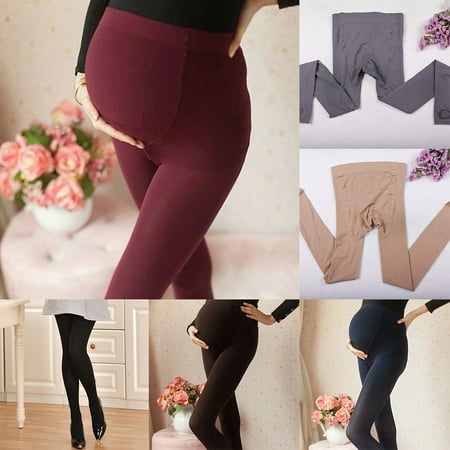 Taluosi Pregnant Women Winter Thicken Tights Maternity Warm Footed Leggings Pantyhose