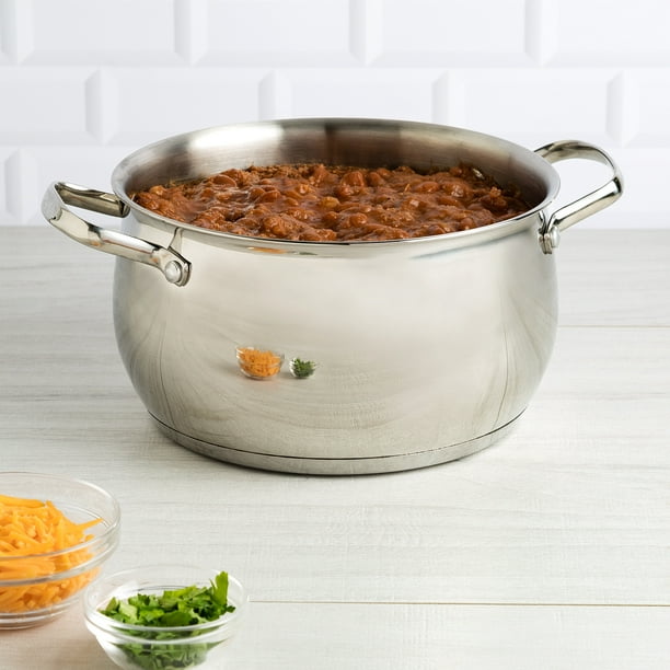 Tasty 5 Quart Stainless Steel Dutch Oven and Glass Lid, Dishwasher and Oven Safe