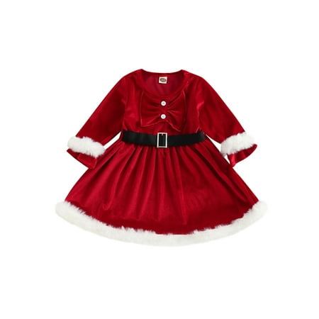 Bagilaanoe Toddler Baby Girl Christmas Dress Velvet Long Sleeve A-line Princess Dresses with Waistband 12M 18M 24M 2T 3T 4T 5T Kids Party Dress UP
Bagilaanoe Toddler Baby Girl Christmas Dress Velvet Long Sleeve A-line Princess Dresses with Waistband 12M 18M 24M 2T 3T 4T 5T Kids Party Dress UP