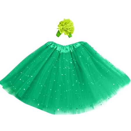 

Easter Dress Tutu Kids Hair Skirt Girl Paillette Petticoat Dancewear Star Pettiskirt Band Girls Dress&Skirt