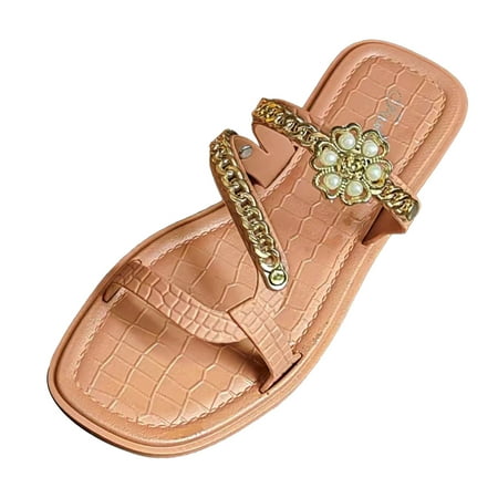 Cathalem Women s Summer Fashion Chain Flower Low Heel Square Heel Slippers Orange 37
Cathalem Women s Summer Fashion Chain Flower Low Heel Square Heel Slippers Orange 37