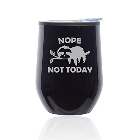 Stemless Wine Tumbler Coffee Travel Mug Glass with Lid Nope Not Today Sloth Funny (Black Midnight)
Stemless Wine Tumbler Coffee Travel Mug Glass with Lid Nope Not Today Sloth Funny (Black Midnight)