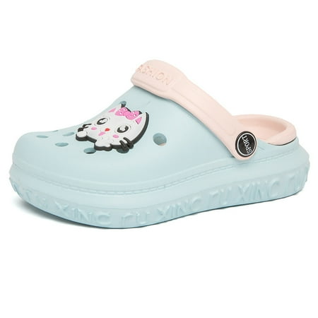 Boys Girls Clogs With Cartoon Panda Charms Summer Comfortable Lightweight Hollow Out Sandals Beach Shoes For Toddler Children Kids