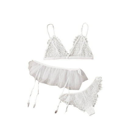 Listenwind 3Pcs Women Lace Babydoll See-through Garters Belt G-String Nightwear Bra Sets
Listenwind 3Pcs Women Lace Babydoll See-through Garters Belt G-String Nightwear Bra Sets