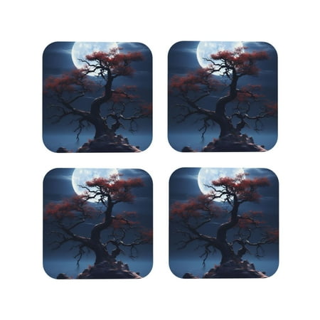 Drink Coasters Set of 4 Red Tree Moon Night Sky A Leather Coasters for Coffee Table Protector Heat Resistant Cute Coasters for Home Decor Housewarming Gifts Bar Kitchen 4 Inch Square
Drink Coasters Set of 4 Red Tree Moon Night Sky A Leather Coasters for Coffee Table Protector Heat Resistant Cute Coasters for Home Decor Housewarming Gifts Bar Kitchen 4 Inch Square